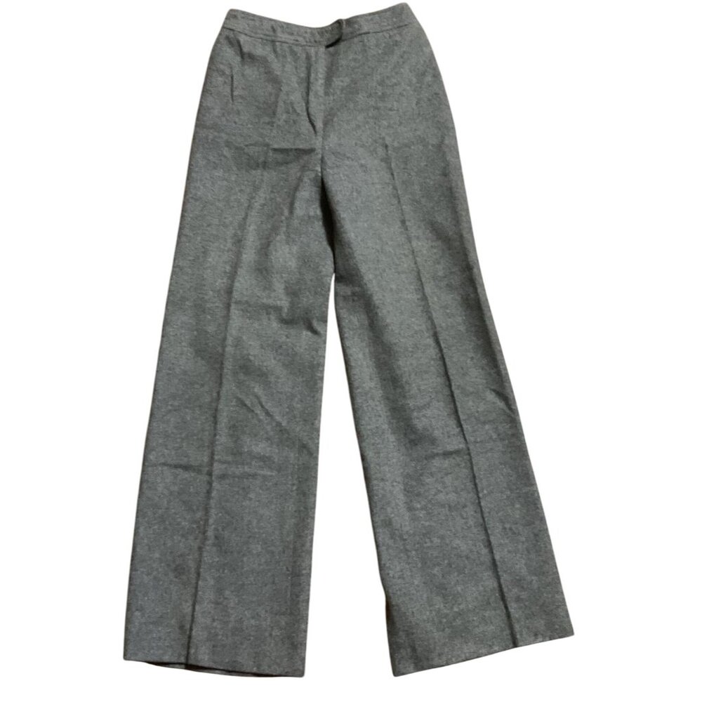 Izod for Her Gray Dress Pants Size 6 Wool Blend Wide-Leg Lined Womens